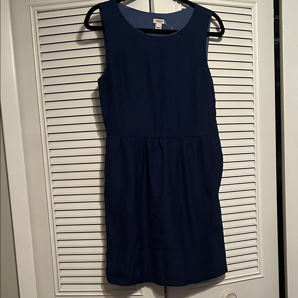 Elegant Navy Blue Sleeveless Dress